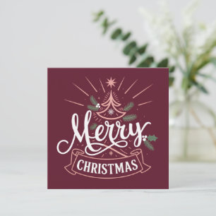 Merry Christmas Cute Christmas Tree Xmas Holiday Card