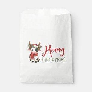 Merry Christmas cute cow Favour Bag