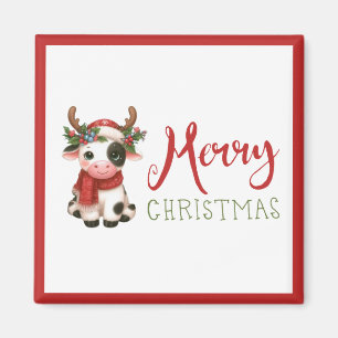 Merry Christmas cute cow  Magnet