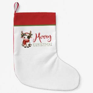 Merry Christmas cute cow  Small Christmas Stocking