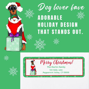 Merry Christmas Cute Doberman In Santa Outfit