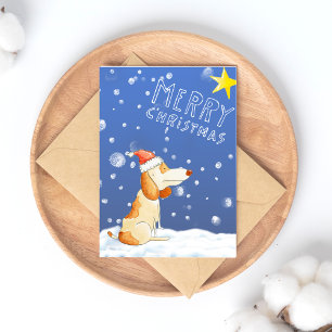 Merry Christmas - Cute dog Holiday Postcard