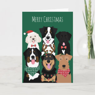 Merry Christmas Cute Dogs Card