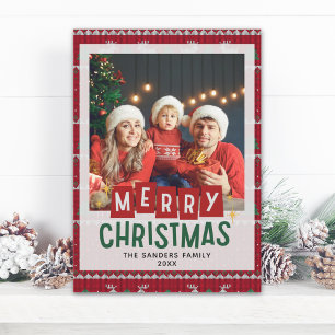 Merry Christmas Cute Family  Photo Card
