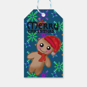 Merry Christmas Cute Gingerbread Cookie Man Treat Gift Tags