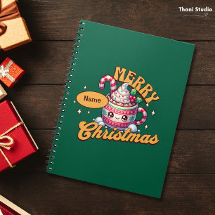 Merry Christmas Cute Hot Chocolate Mug Family Notebook