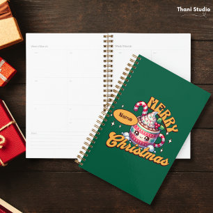 Merry Christmas Cute Hot Chocolate Mug Family Planner