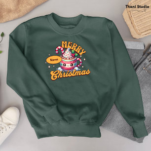 Merry Christmas Cute Hot Chocolate Mug Family Sweatshirt