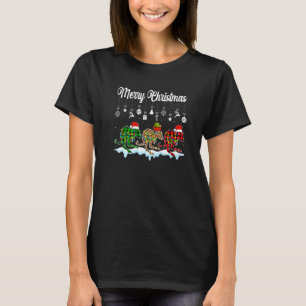 Merry Christmas Cute Kangaroo Xmas Leopard Plaid T-Shirt