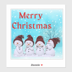 Merry Christmas Cute Little Snowmen Adorable 