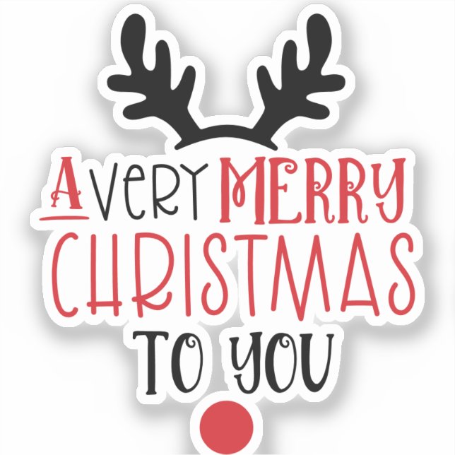 Merry Christmas Cute Modern Typography (Front)