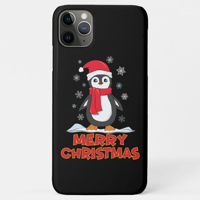 Merry Christmas Cute Penguin Case-Mate iPhone Case (Back)