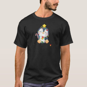 Merry Christmas Cute Penguin Holiday Pajama Raglan T-Shirt