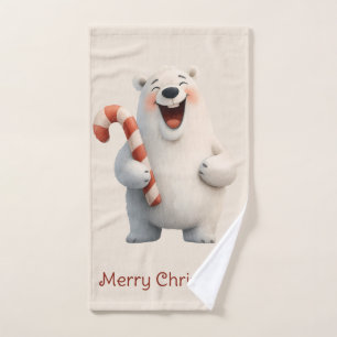 Merry Christmas Cute Polar Bear Design Bath Towel Set
