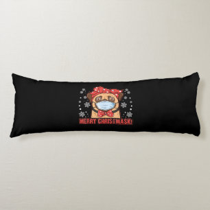 Merry Christmas Cute Pug Dog Breed Furry Body Pillow