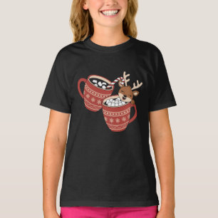 Merry Christmas Cute Reindeer Family Xmas Coffee T-Shirt