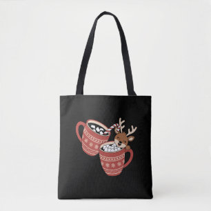 Merry Christmas Cute Reindeer Family Xmas Coffee  Tote Bag