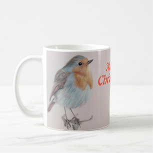 "merry Christmas" cute Robin Coffee Mug