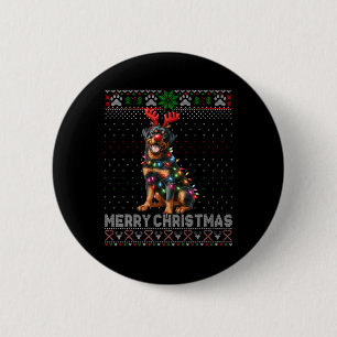 Merry Christmas Cute Rottweiler Dog Lover Ugly Xma 2 Inch Round Button