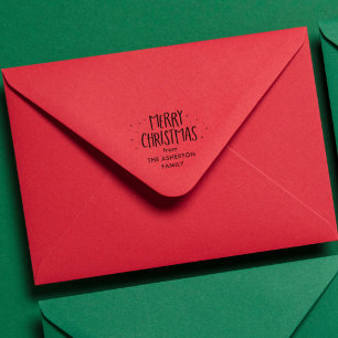 Merry Christmas cute simple dots stars holiday Self-inking Stamp