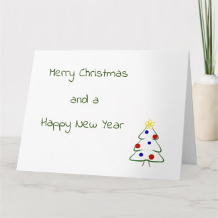 Merry Christmas cute simple tree drawing Card