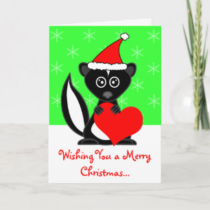 Merry Christmas Cute Skunk Greeting Card