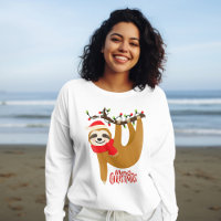 Merry Christmas Cute Sloth Lover Holiday Gift