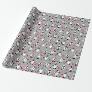 MERRY CHRISTMAS   Cute Winter Holly Gnomes Wrapping Paper