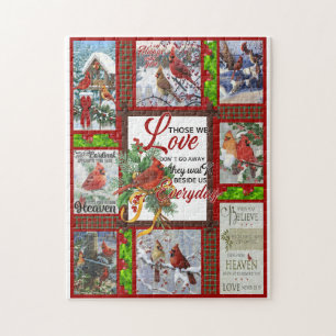 Merry Christmas Cutest Cardinal Bird Lovers Xmas   Jigsaw Puzzle