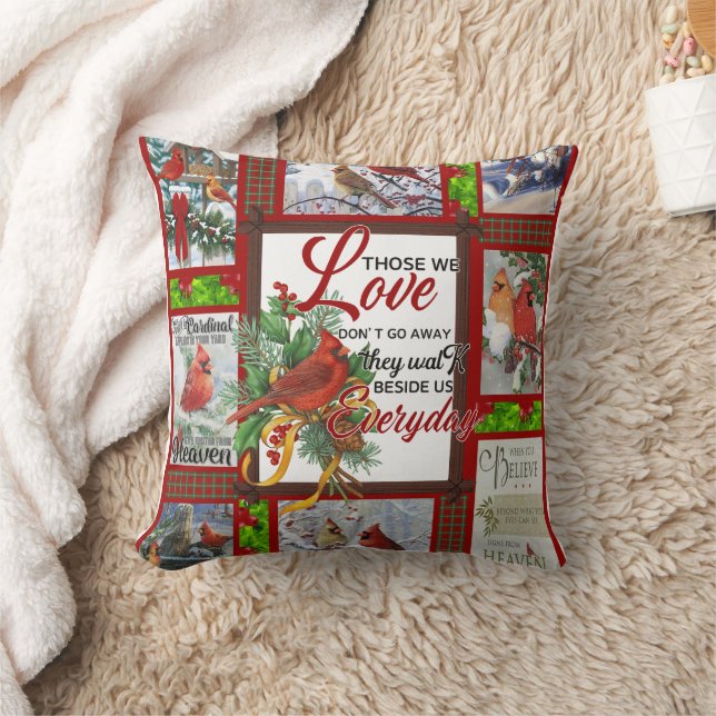 Merry Christmas Cutest Cardinal Bird Lovers Xmas  Throw Pillow (Blanket)