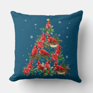 Merry Christmas Cutest Cardinal Bird Lovers Xmas Throw Pillow