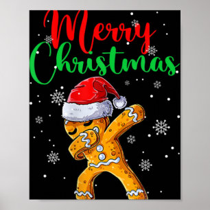 Merry Christmas Dab Gingerbread Xmas Christmas Coo Poster
