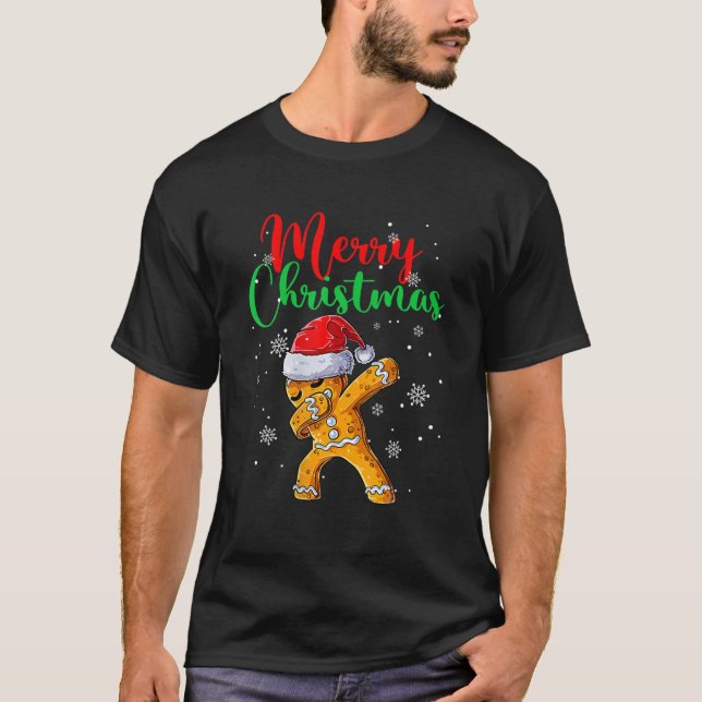 Merry Christmas Dab Gingerbread Xmas Christmas Coo T-Shirt (Front)