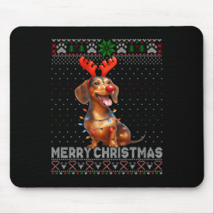 Merry Christmas Dachshund Dog Lover Ugly Christmas Mouse Pad