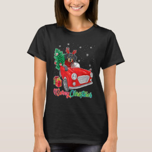 Merry Christmas Dachshund Dog Red Truck Xmas Tree T-Shirt