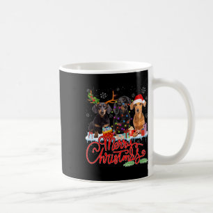 Merry Christmas Dachshund Dogs Santa Reindeer Ligh Coffee Mug