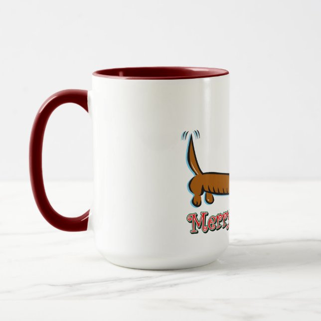 Merry Christmas Dachshund Mug (Left)