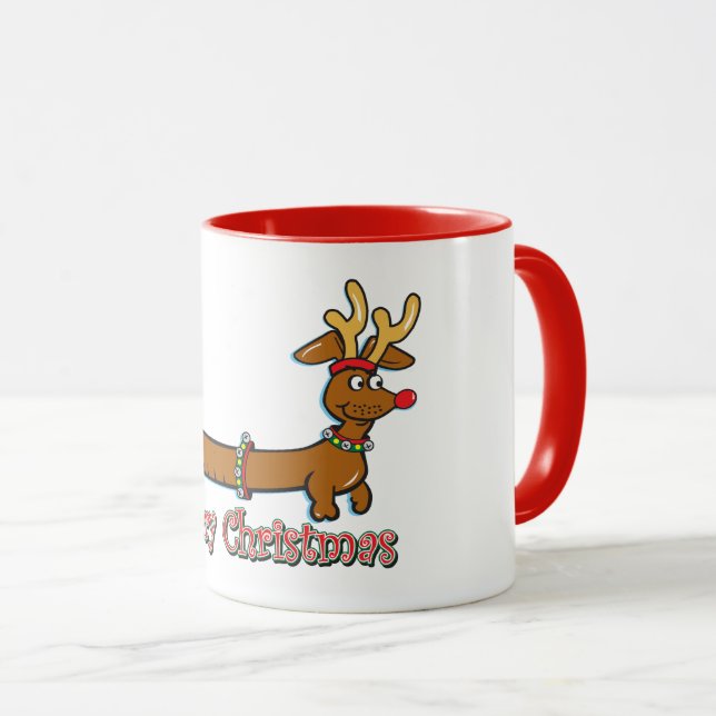 Merry Christmas Dachshund Mug (Front Right)