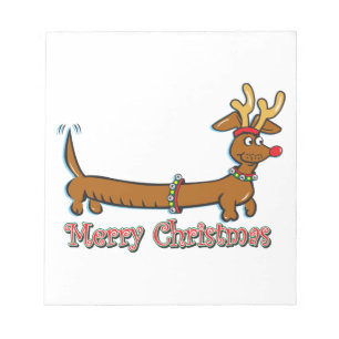 Merry Christmas Dachshund Notepad