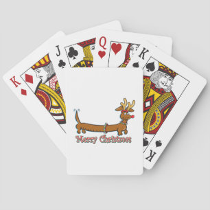 Merry Christmas Dachshund Playing Cards
