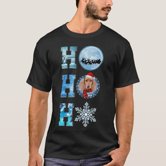 Merry Christmas Dachshund Snow Merry Christmas Orn T-Shirt (Front)