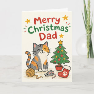 Merry Christmas Dad From The Cat Card