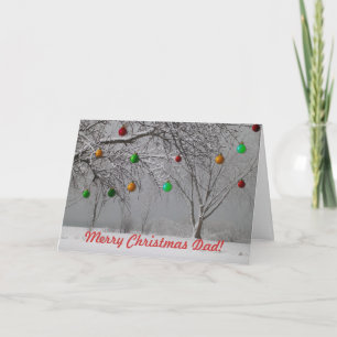 Merry Christmas Dad/Winter Landscape-Cute Holiday Card