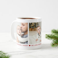 Merry Christmas Daddy 3 Photo Custom Coffee Mug