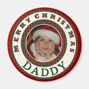 Merry Christmas Daddy Custom Photo Magnet