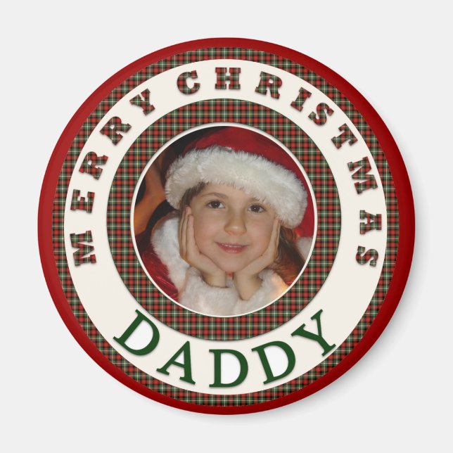 Merry Christmas Daddy Custom Photo Magnet (Front)