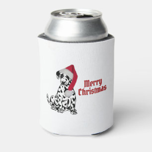 Merry Christmas Dalmatian Can Cooler