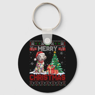 Merry Christmas Dalmatian Dog Lover Family Ugly Xm Keychain