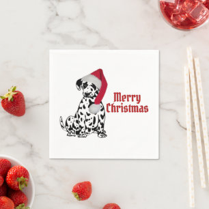 Merry Christmas Dalmatian Napkin