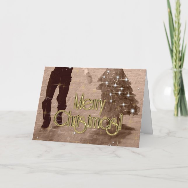 Merry Christmas Dancers PERSONALIZED Holiday Card (Front)
